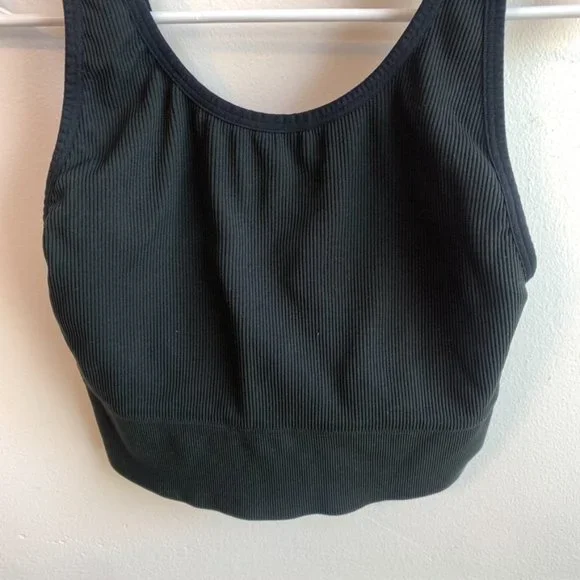 Victoria's Secret Sport Black Ribbed Longline Bralette - Picture 5 of 5